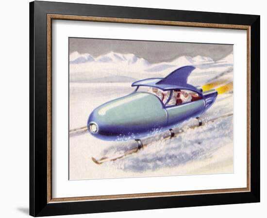 Jet-Propelled Snowmobile-null-Framed Art Print