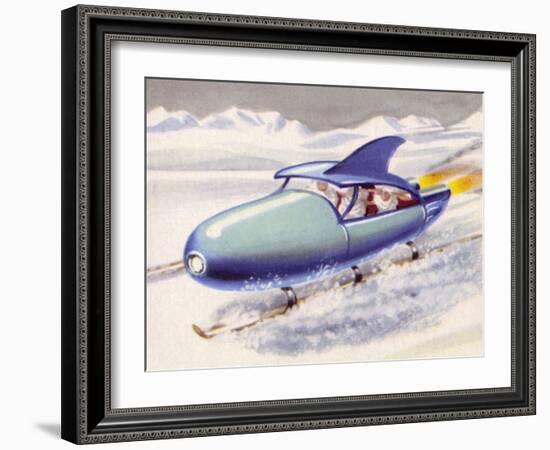 Jet-Propelled Snowmobile-null-Framed Art Print