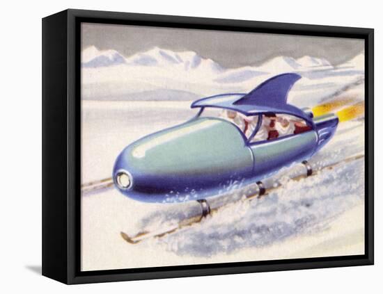 Jet-Propelled Snowmobile-null-Framed Stretched Canvas