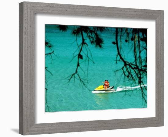 Jet Ski on the Sea at Konnos Beach, Protaras, Cypress-Petros Karadjias-Framed Photographic Print