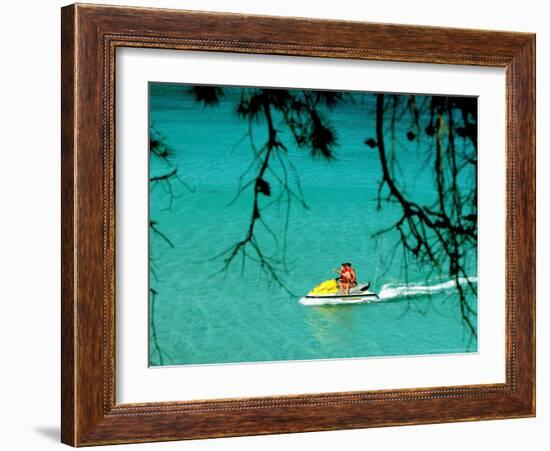 Jet Ski on the Sea at Konnos Beach, Protaras, Cypress-Petros Karadjias-Framed Photographic Print