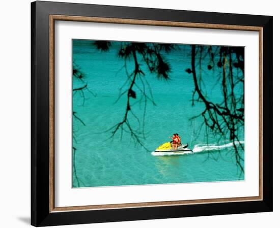 Jet Ski on the Sea at Konnos Beach, Protaras, Cypress-Petros Karadjias-Framed Photographic Print