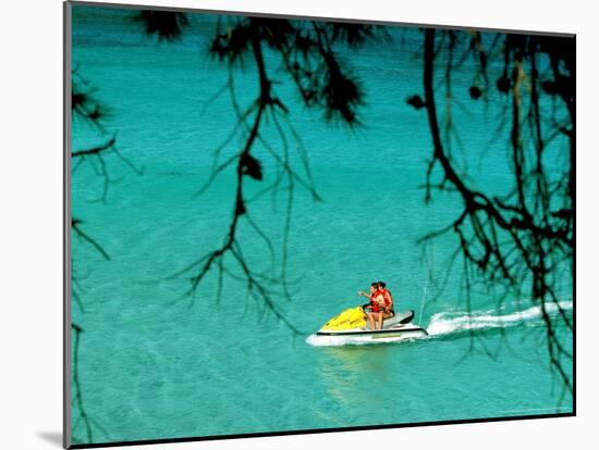 Jet Ski on the Sea at Konnos Beach, Protaras, Cypress-Petros Karadjias-Mounted Photographic Print