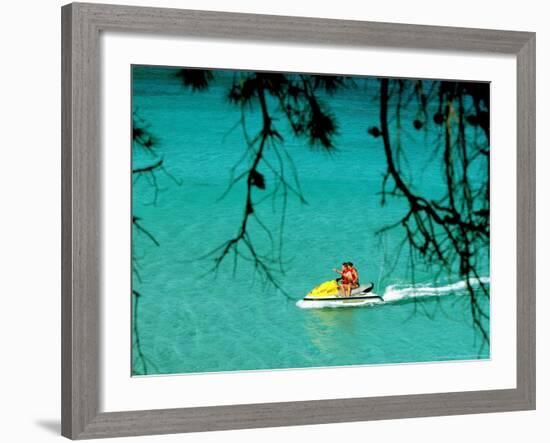 Jet Ski on the Sea at Konnos Beach, Protaras, Cypress-Petros Karadjias-Framed Photographic Print