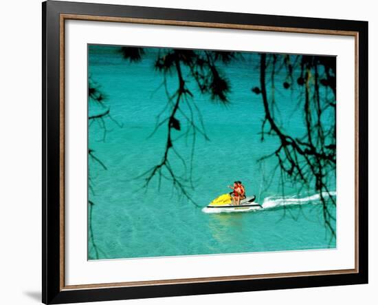 Jet Ski on the Sea at Konnos Beach, Protaras, Cypress-Petros Karadjias-Framed Photographic Print