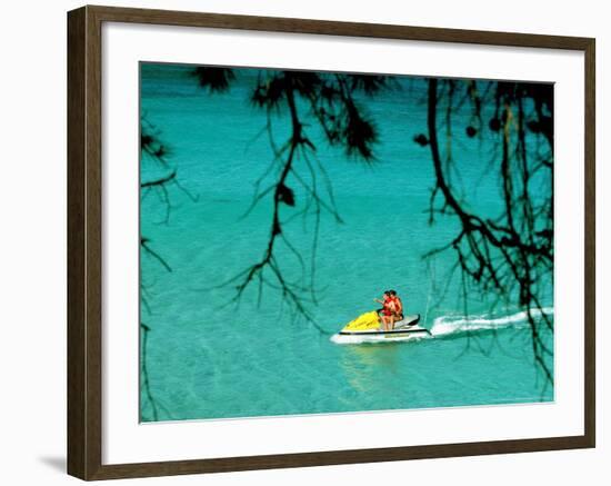 Jet Ski on the Sea at Konnos Beach, Protaras, Cypress-Petros Karadjias-Framed Photographic Print