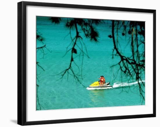 Jet Ski on the Sea at Konnos Beach, Protaras, Cypress-Petros Karadjias-Framed Photographic Print