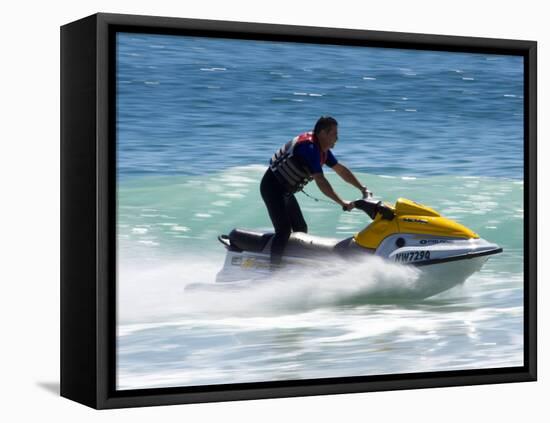 Jet Skiier, Gold Coast, Queensland, Australia-David Wall-Framed Premier Image Canvas