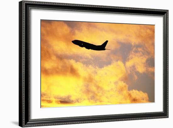 Jet Taking Off from Seatac International Airport-Paul Souders-Framed Photographic Print