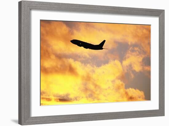 Jet Taking Off from Seatac International Airport-Paul Souders-Framed Photographic Print