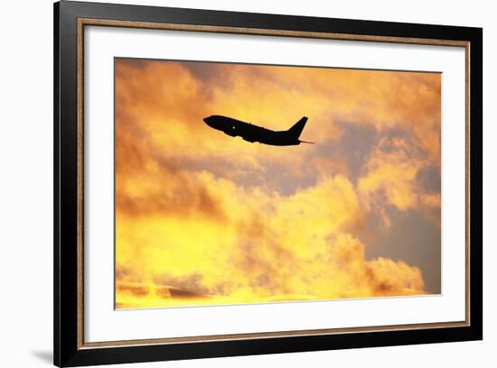 Jet Taking Off from Seatac International Airport-Paul Souders-Framed Photographic Print