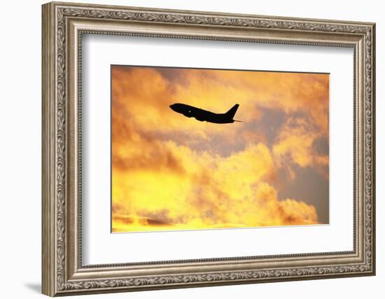 Jet Taking Off from Seatac International Airport-Paul Souders-Framed Photographic Print