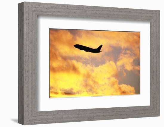 Jet Taking Off from Seatac International Airport-Paul Souders-Framed Photographic Print