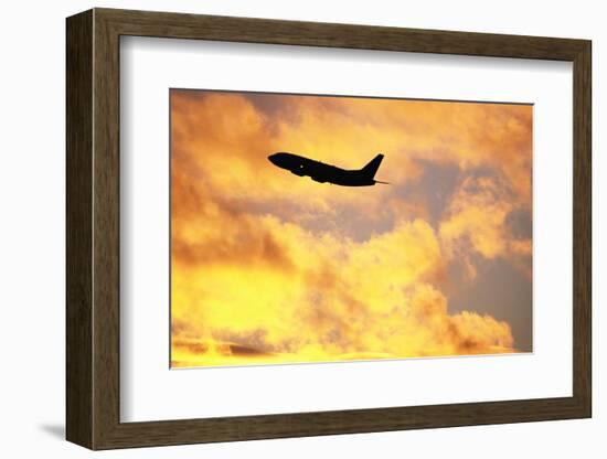 Jet Taking Off from Seatac International Airport-Paul Souders-Framed Photographic Print