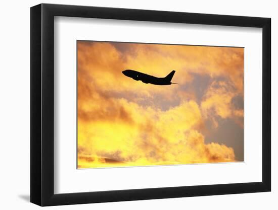 Jet Taking Off from Seatac International Airport-Paul Souders-Framed Photographic Print