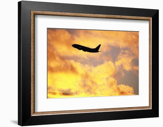 Jet Taking Off from Seatac International Airport-Paul Souders-Framed Photographic Print