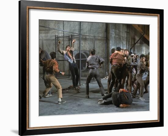 Jets and Sharks Fight, Scene from West Side Story-Gjon Mili-Framed Premium Photographic Print