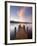 Jetty and Derwentwater at Sunset, Near Keswick, Lake District National Park, Cumbria, England, Uk-Lee Frost-Framed Photographic Print