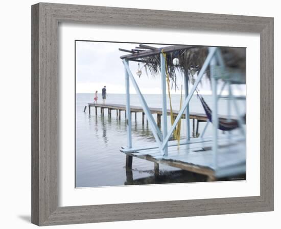 Jetty and Hammocks, Caye Caulker, Belize-Russell Young-Framed Photographic Print