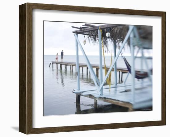 Jetty and Hammocks, Caye Caulker, Belize-Russell Young-Framed Photographic Print