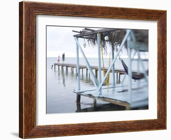 Jetty and Hammocks, Caye Caulker, Belize-Russell Young-Framed Photographic Print