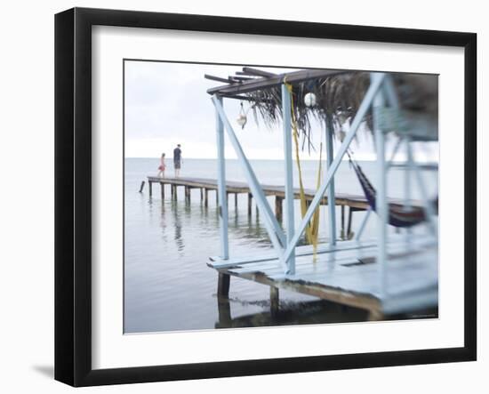 Jetty and Hammocks, Caye Caulker, Belize-Russell Young-Framed Photographic Print