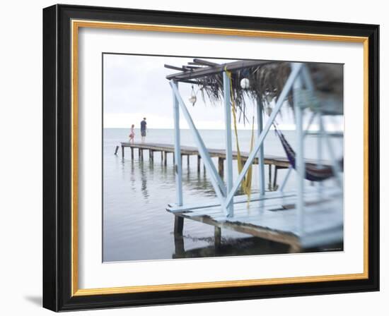 Jetty and Hammocks, Caye Caulker, Belize-Russell Young-Framed Photographic Print