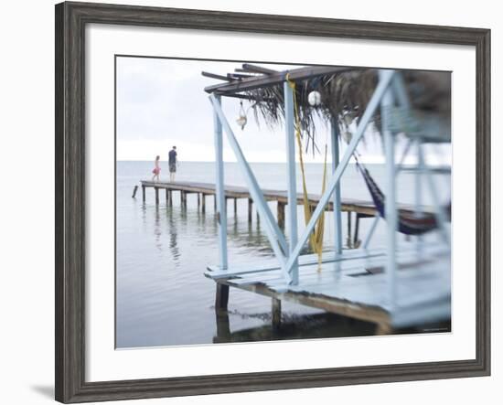 Jetty and Hammocks, Caye Caulker, Belize-Russell Young-Framed Photographic Print