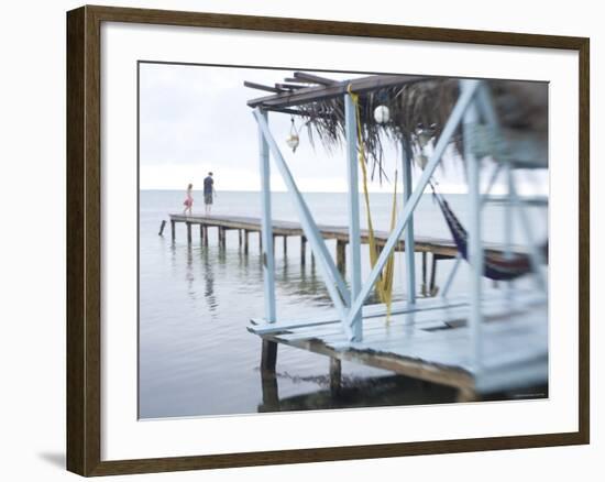 Jetty and Hammocks, Caye Caulker, Belize-Russell Young-Framed Photographic Print