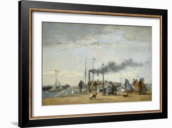 Jetty and Wharf at Trouville, 1863-Eugene Louis Boudin-Framed Giclee Print