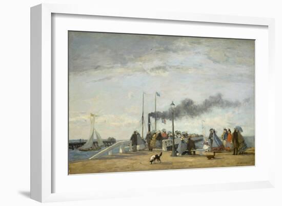 Jetty and Wharf at Trouville, 1863-Eugene Louis Boudin-Framed Giclee Print