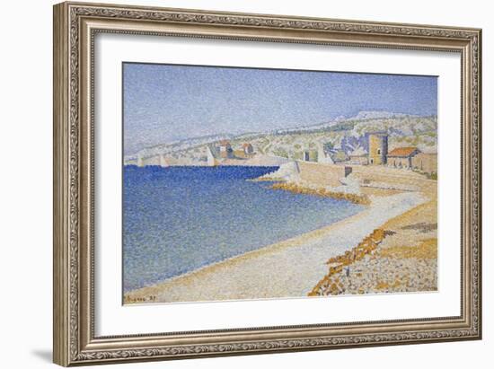 Jetty at Cassis, Opus 198-Paul Signac-Framed Art Print