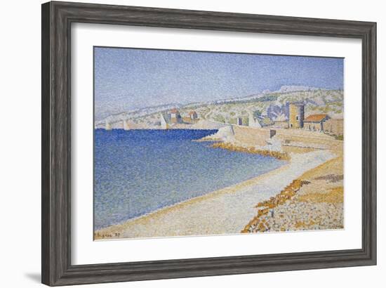 Jetty at Cassis, Opus 198-Paul Signac-Framed Art Print