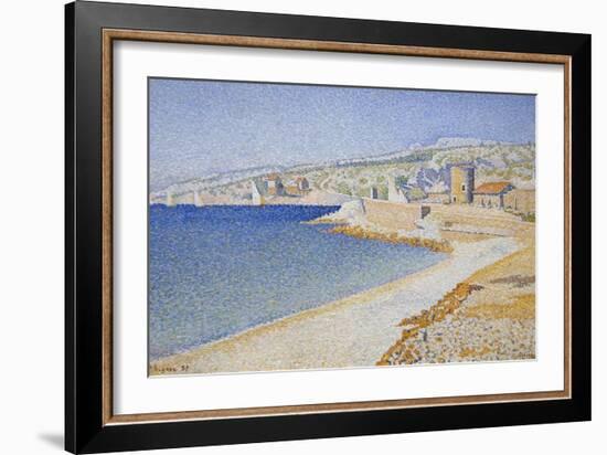 Jetty at Cassis, Opus 198-Paul Signac-Framed Art Print