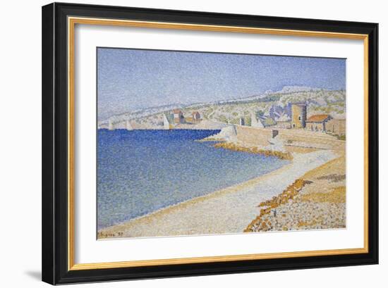 Jetty at Cassis, Opus 198-Paul Signac-Framed Art Print