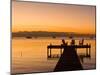 Jetty at Sunset, Caye Caulker, Belize-Russell Young-Mounted Photographic Print