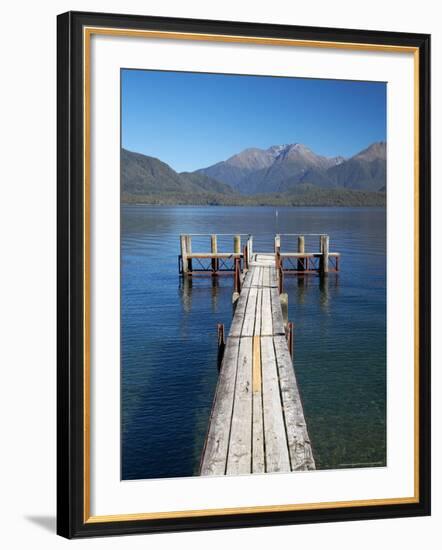 Jetty, Lake Te Anau, Fjordland, South Island, New Zealand-David Wall-Framed Photographic Print