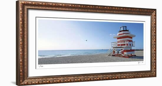 Jetty Lifeguard Stand-John Gynell-Framed Giclee Print