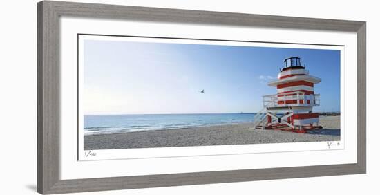 Jetty Lifeguard Stand-John Gynell-Framed Giclee Print