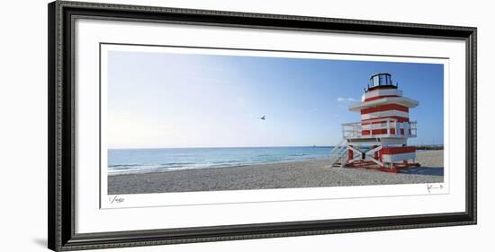 Jetty Lifeguard Stand-John Gynell-Framed Giclee Print