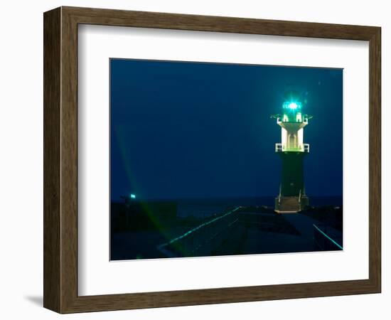 Jetty Lighthouse, Warnemunde, Germany-Russell Young-Framed Photographic Print