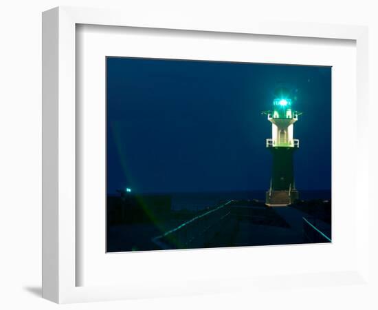 Jetty Lighthouse, Warnemunde, Germany-Russell Young-Framed Photographic Print