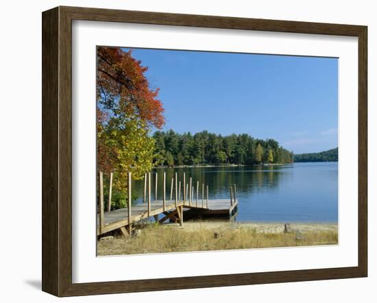 Jetty on Squam Lake, New Hampshire, New England, USA-Fraser Hall-Framed Photographic Print