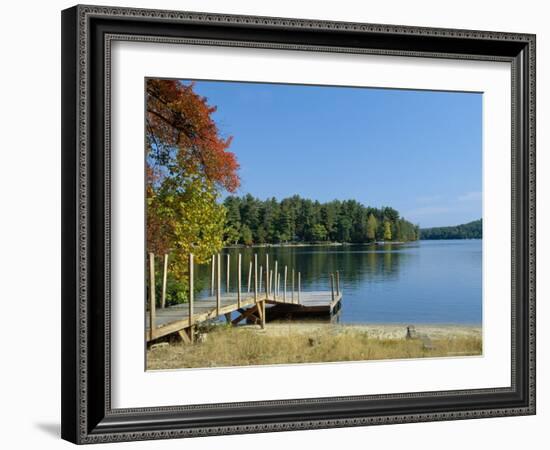 Jetty on Squam Lake, New Hampshire, New England, USA-Fraser Hall-Framed Photographic Print