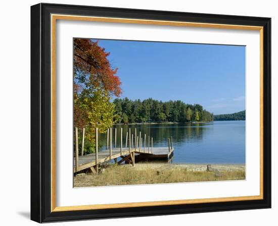 Jetty on Squam Lake, New Hampshire, New England, USA-Fraser Hall-Framed Photographic Print