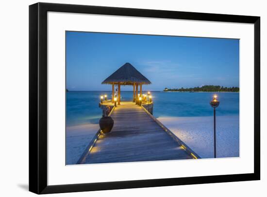 Jetty on the Anantara Dhigu resort, South Male Atoll, Maldives-Jon Arnold-Framed Photographic Print