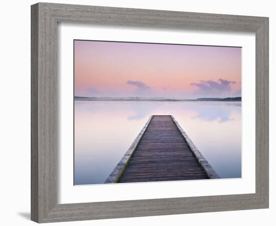 Jetty on the Lake Azur, Les Landes, Franc-Nadia Isakova-Framed Photographic Print