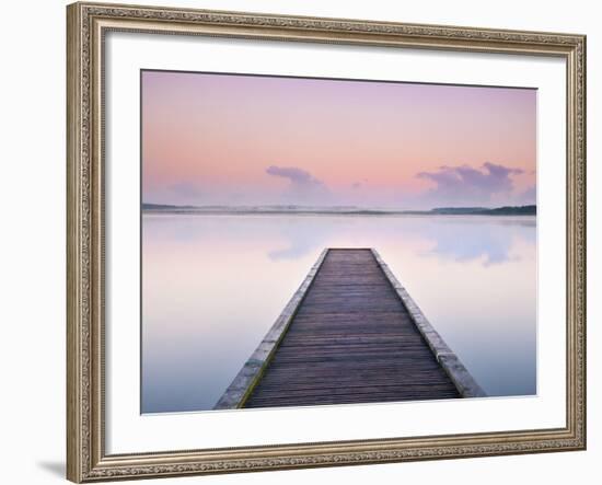 Jetty on the Lake Azur, Les Landes, Franc-Nadia Isakova-Framed Photographic Print