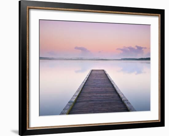 Jetty on the Lake Azur, Les Landes, Franc-Nadia Isakova-Framed Photographic Print