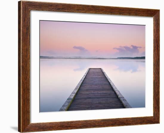 Jetty on the Lake Azur, Les Landes, Franc-Nadia Isakova-Framed Photographic Print